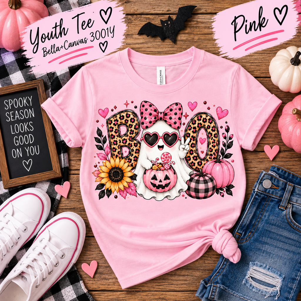 Pretty in Pink Boo Halloween Tee
