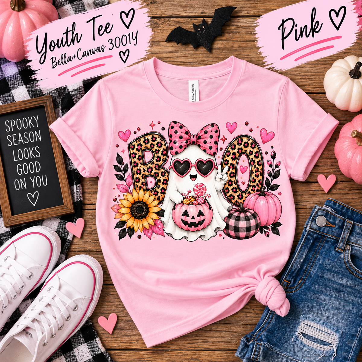 Pretty in Pink Boo Halloween Tee
