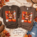 Pumpkin Kisses Highland Cow Tee 🎃🤎