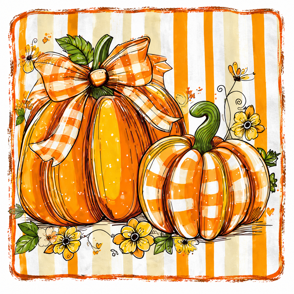 Hello Fall Gingham Pumpkin Tee 🎃🍃