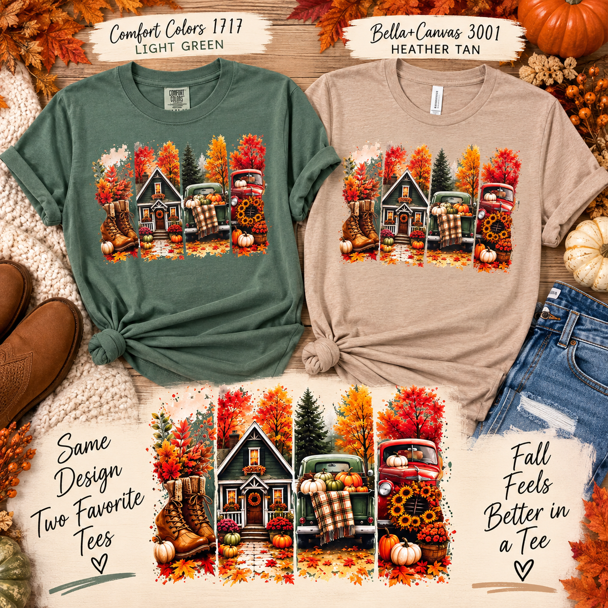 Autumn Days Fall Scene Tee 🍂