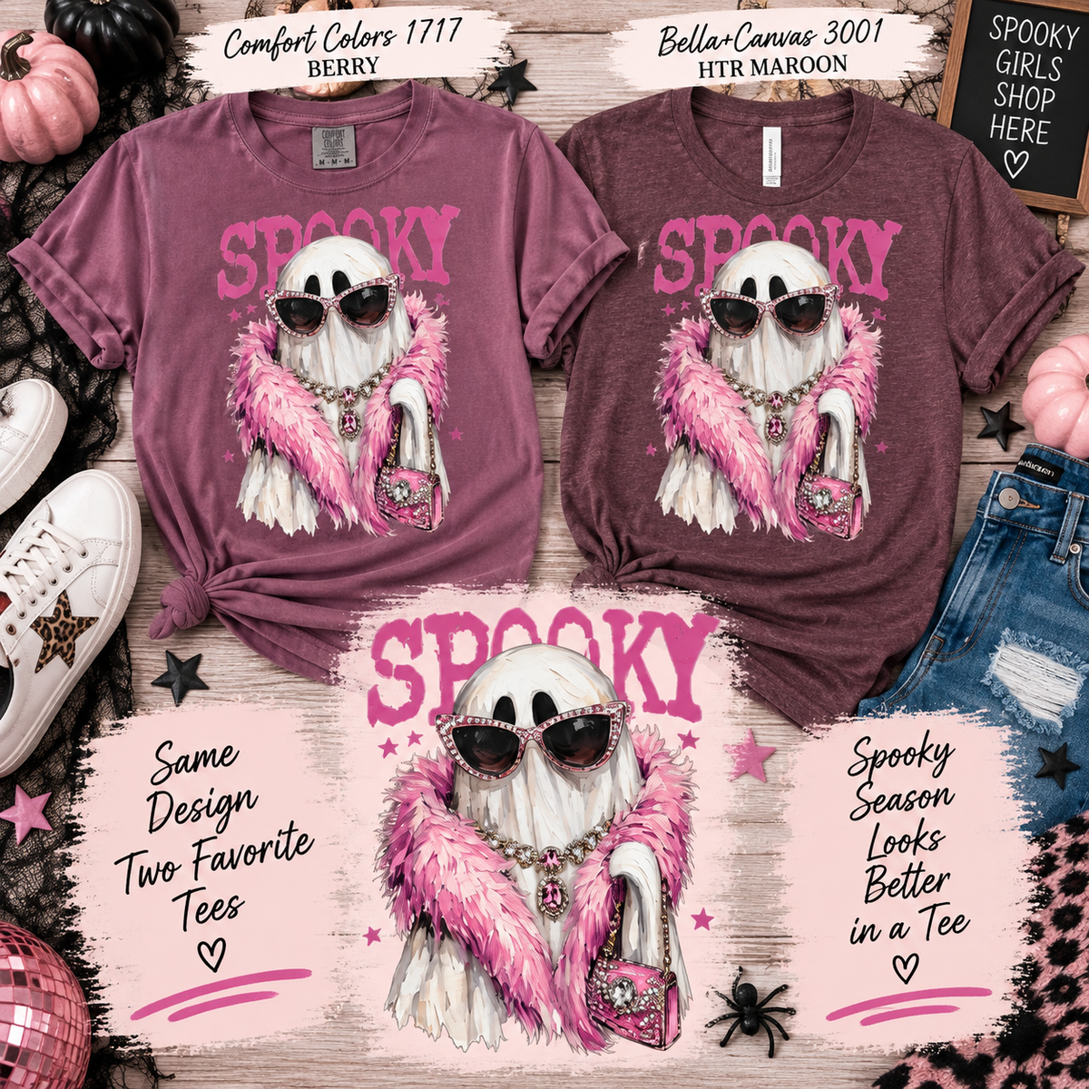 Spooky & Fabulous Glam Ghost Tee