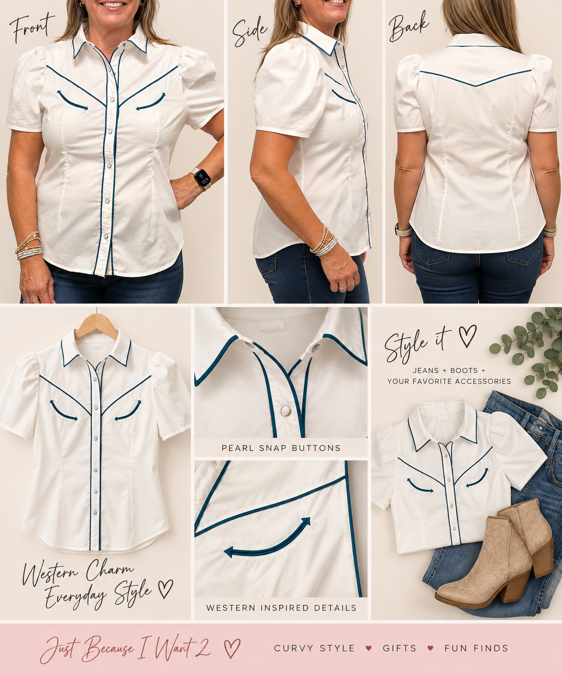 The Western Darling Pearl Snap Top