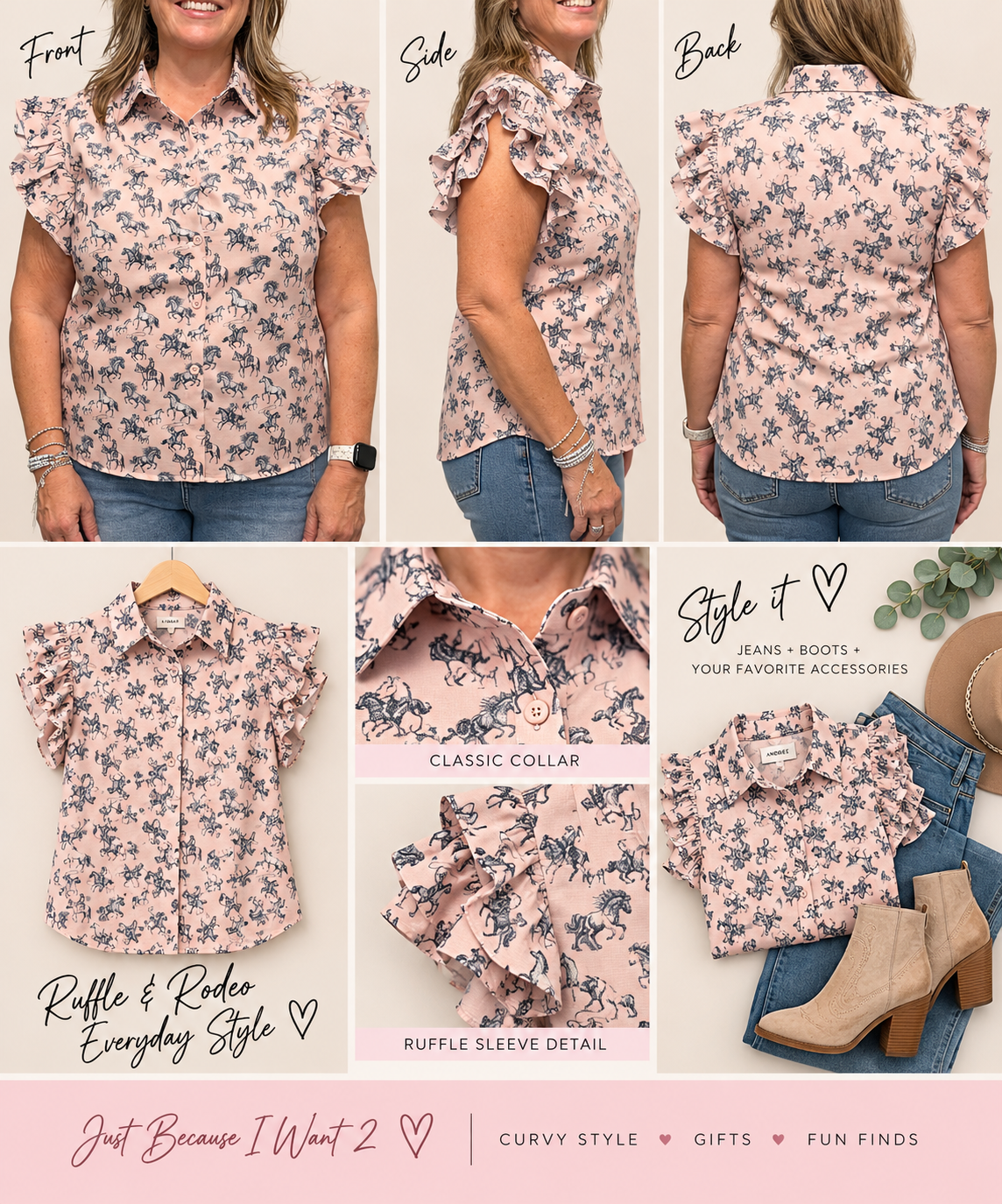 Pretty in Pink Rodeo Ruffle Top