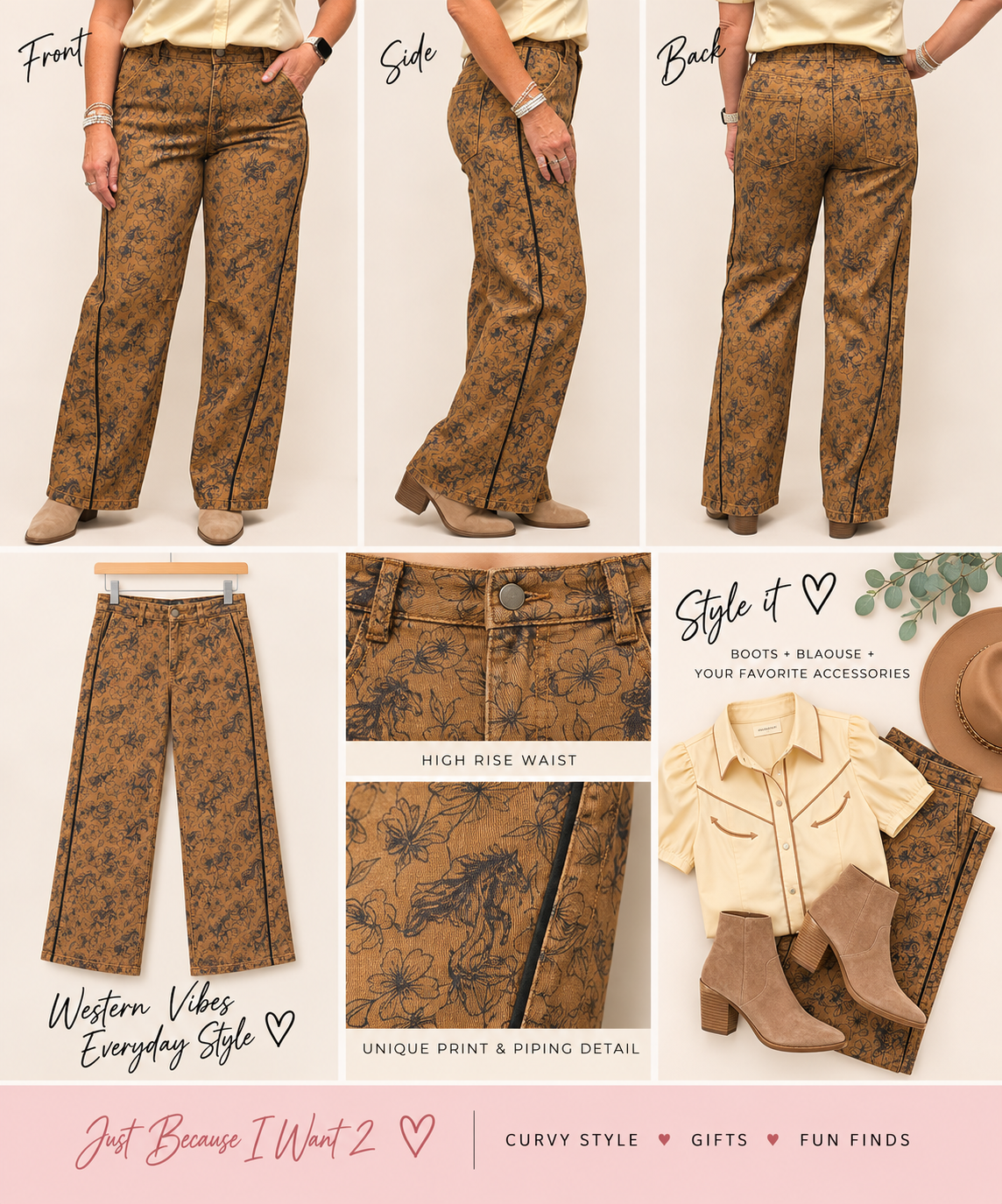 Western Bloom Stretch Denim Jeans.