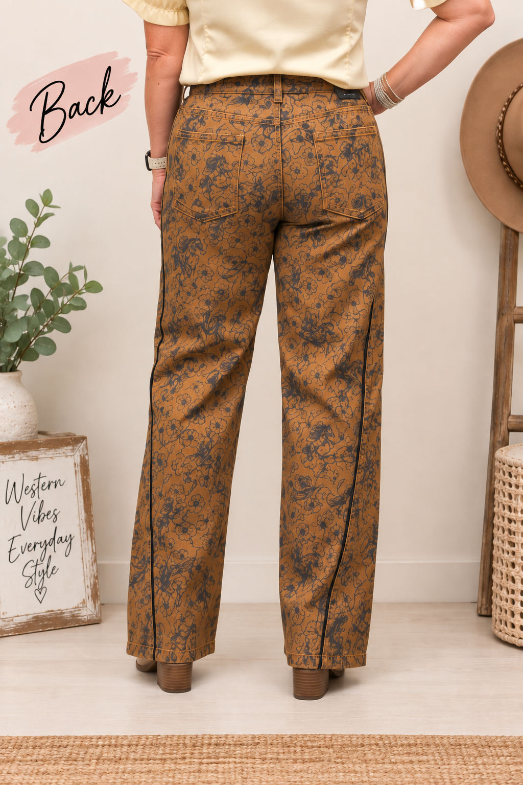 Western Bloom Stretch Denim Jeans.
