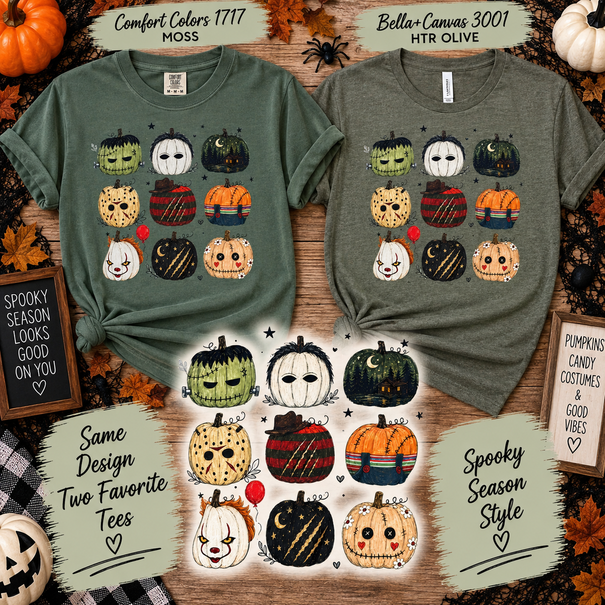 HORROR PUMPKINS HALLOWEEN TEE