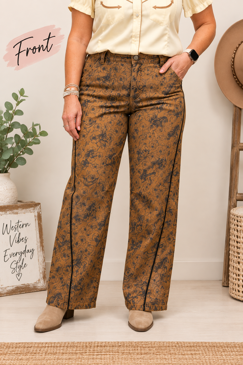 Western Bloom Stretch Denim Jeans.