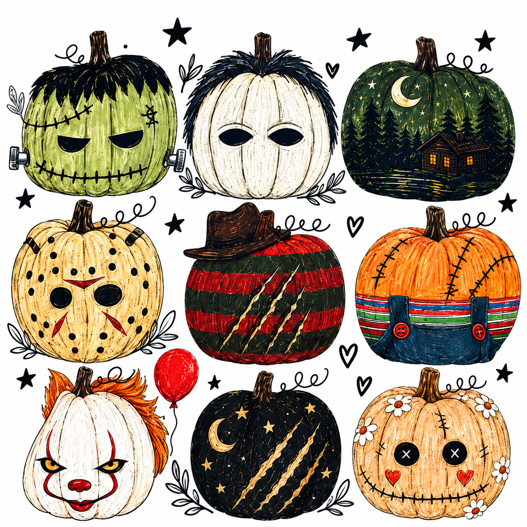HORROR PUMPKINS HALLOWEEN TEE