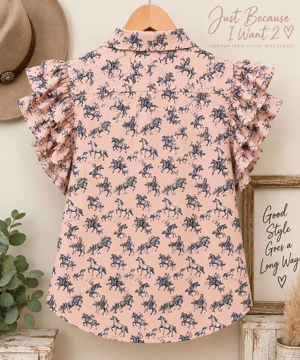 Pretty in Pink Rodeo Ruffle Top