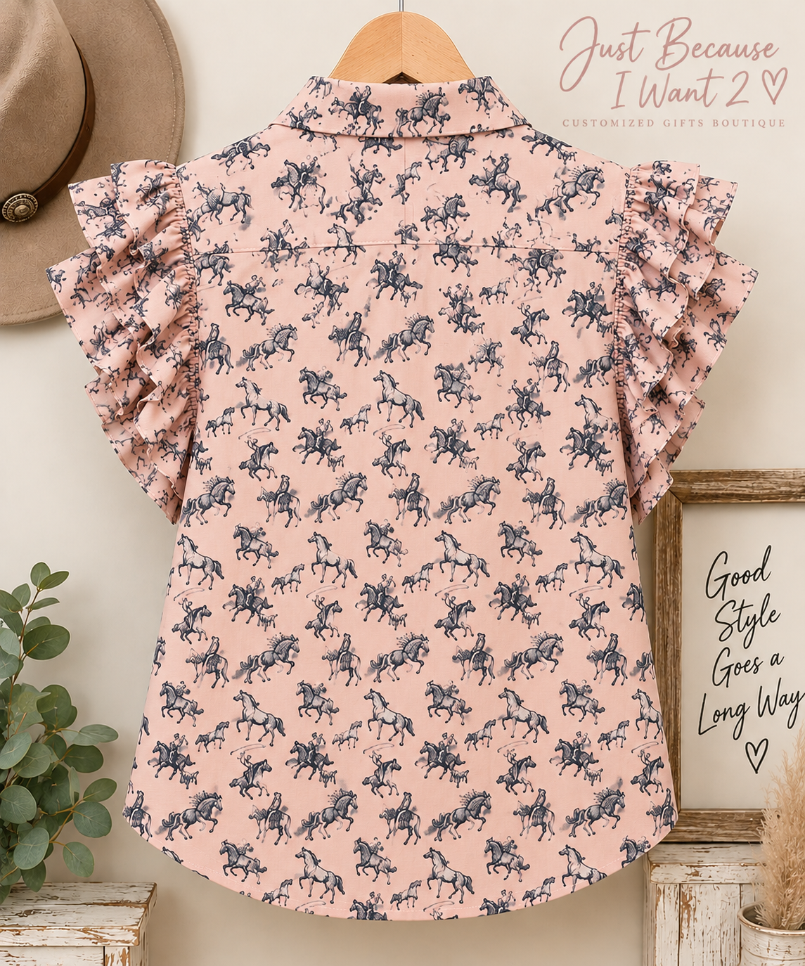 Pretty in Pink Rodeo Ruffle Top